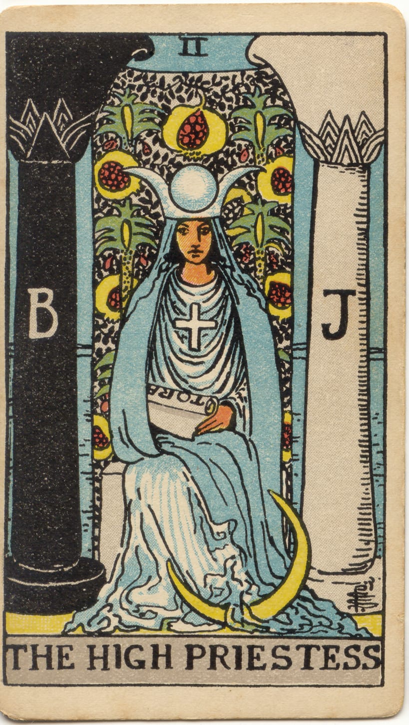 The High Priestess, original 1909 illustration